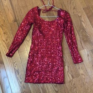 Red Sequin Dress